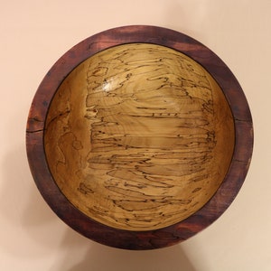 Hand Turned Spalted Ash Wood Bowl - Decorative Artisan Salad Bowl