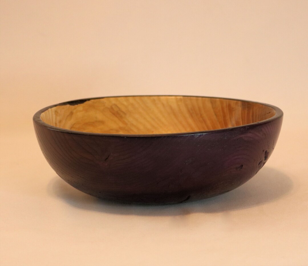 Purple Ash Bowl Handmade Wood Centerpiece Bowl Hand Turned Wood Salad