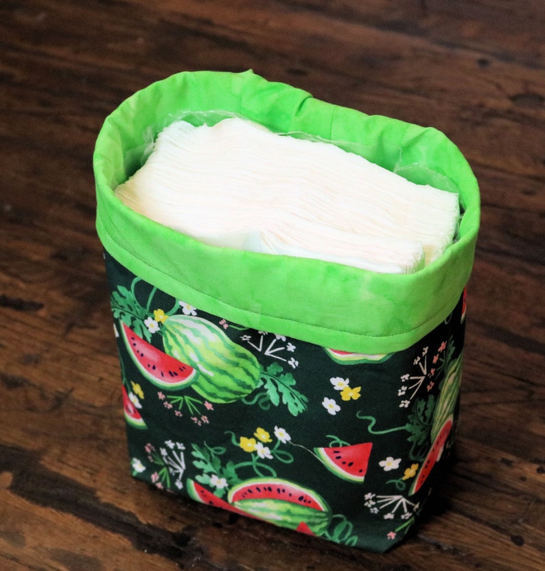 Summer Themed Fabric Bucket, Fabric Bucket, Fabric Basket, Storage Bins