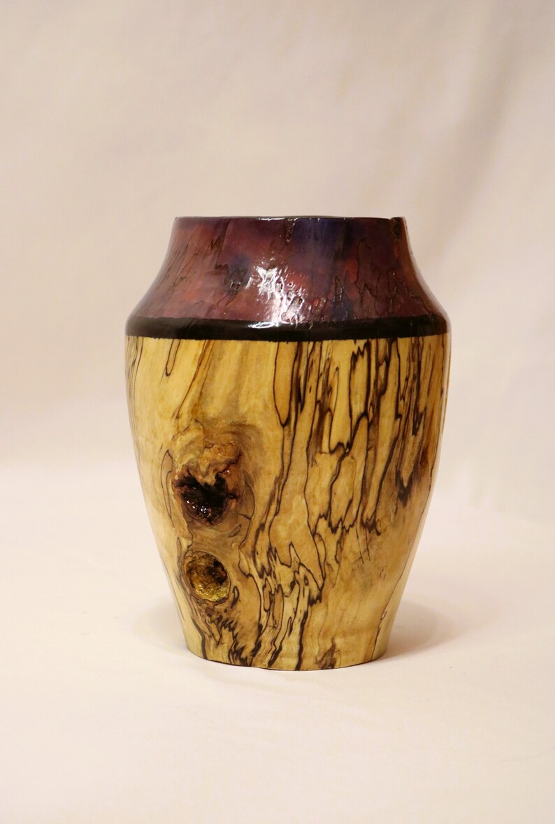 Spalted Ash Wood Vase, Wood Vase, Wooden Vase Flower, Wood Turned Vase