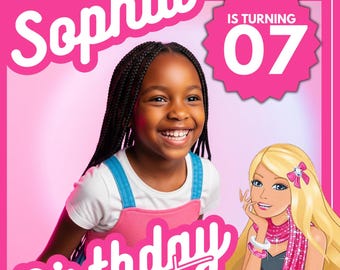 Barbie Birthday Invitation Template | Pink Canva Party Invite (Digital Download)