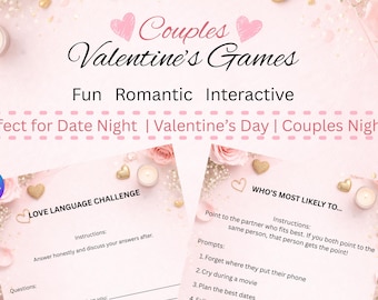 Couples Valentine’s Games Bundle | Printable & Digital Date Night Games for Couples | Fun Valentine’s Day Activity