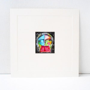 Original Whimsical Girl Drawing Small Portrait Whimsica Girl Original Mini Art Gift miliaart | © MILIAARTgallery - All Rights Reserved