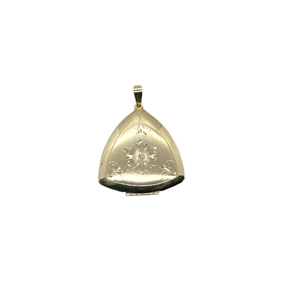 Vintage Gold Filled Triangular Scrollwork Locket - image 4