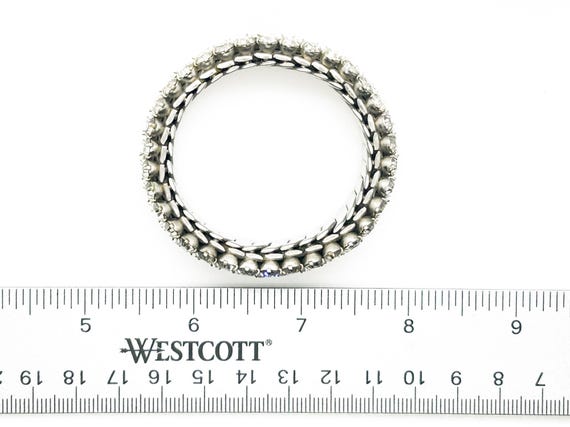 Dramatic Vintage Three Row Rhinestone Expansion B… - image 10