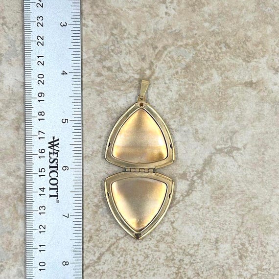 Vintage Gold Filled Triangular Scrollwork Locket - image 10
