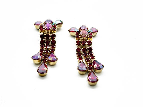 Massive Vintage Ruby Red Brooch and Earrings - image 10