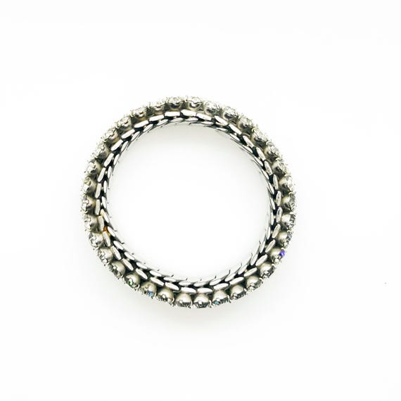 Dramatic Vintage Three Row Rhinestone Expansion B… - image 9