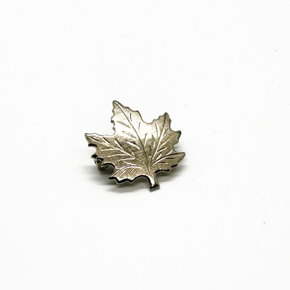 Vintage Tiny Silver Maple Leaf Pin - image 4