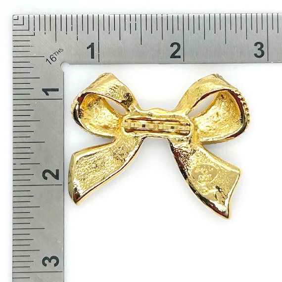 KJL For Avon "Camelot" Black Enamel Bow Necklace … - image 8