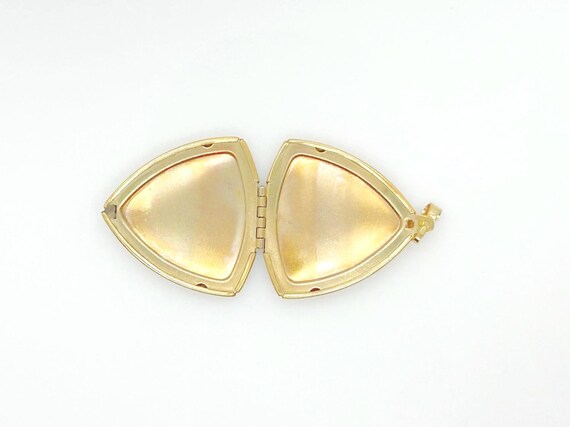 Vintage Gold Filled Triangular Scrollwork Locket - image 9