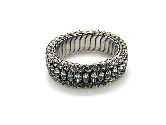 Dramatic Vintage Three Row Rhinestone Expansion B… - image 6