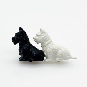 Vintage Small Black and White Terrier Brooch