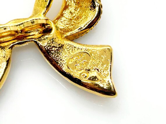 KJL For Avon "Camelot" Black Enamel Bow Necklace … - image 7