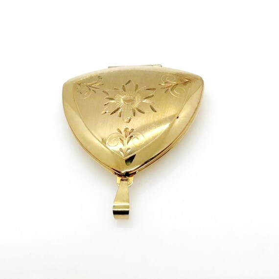 Vintage Gold Filled Triangular Scrollwork Locket - image 6
