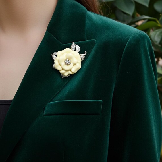 Vintage Nolan Miller Lara Luscious Camellia Brooch (1980s)