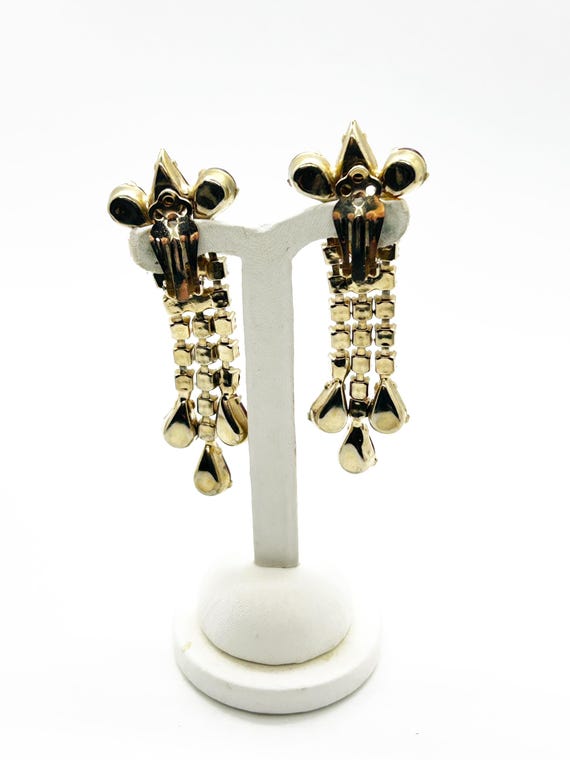 Massive Vintage Ruby Red Brooch and Earrings - image 7