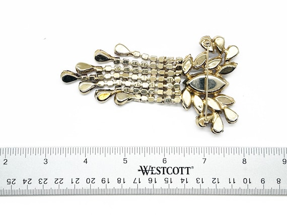 Massive Vintage Ruby Red Brooch and Earrings - image 6