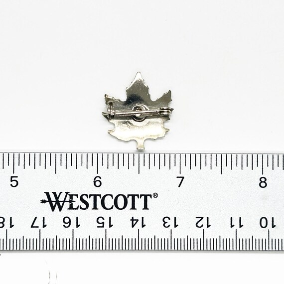 Vintage Tiny Silver Maple Leaf Pin - image 6