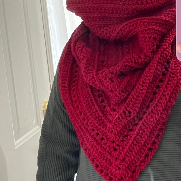 Wild Oleander Hooded scarf (red / burgundy)- can be shipped by tomorrow !