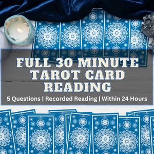 Lectura de cartas de tarot de 30 minutos / Lectura de tarot de 5 preguntas / Lectura de tarot el mismo día / Lectura de amor / Lectura de carrera / Lectura de tarot de cualquier tema