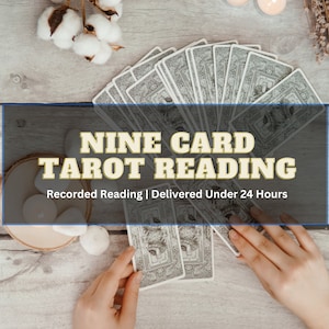 Lectura de tarot en video de nueve cartas / Lectura de tarot el mismo día / Lectura rápida e intuitiva de tarot / Lectura de cartas de tarot / Ideas de tarot