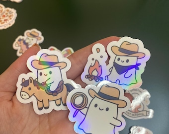 Life of a Cowboy Trio Holographic Stickers