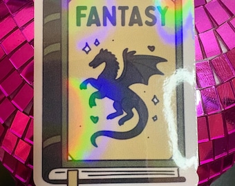 Holographic Fantasy Book Sticker
