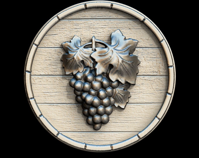 Grape Digital File for CNC, 3D STL File, Engraver, Artcam, Wood, Wall ...