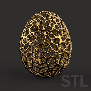 Voronoi style dragon egg STL file for 3D printing