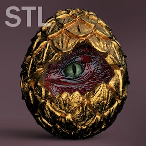Dragon egg with dragon eye STL file for 3D printing