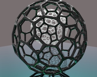 2 Sphere Voronoi style stl digital file for 3D printing