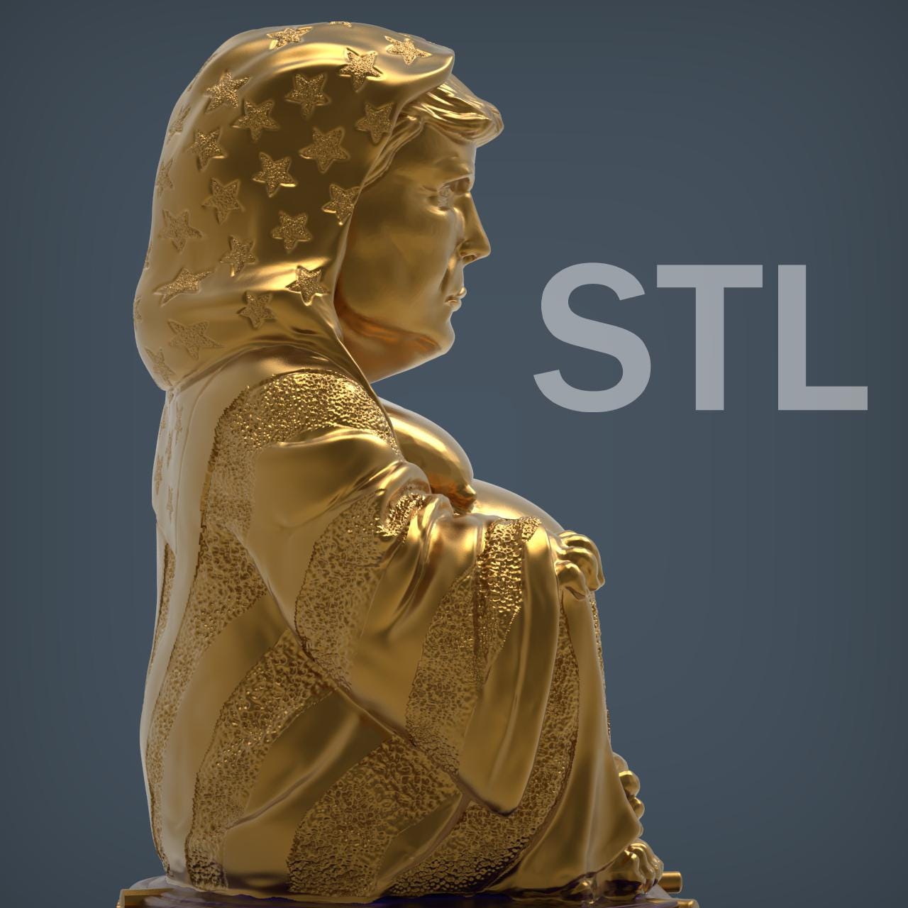 Trump gold statue with bitcoin (78) 사진