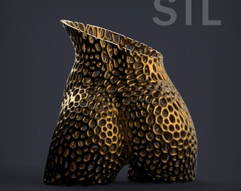 Vase of female hips in the Voronoi style STL digital file for printing