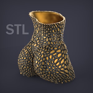 Vase in the shape of a female torso STL digital file for printing