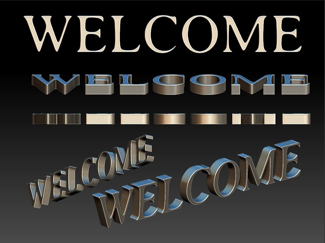 Welcome Sign STL Digital File for 3D Printing or CNC - Etsy