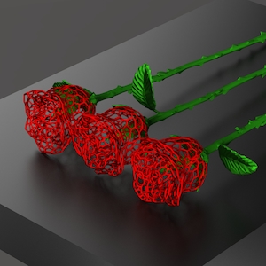 3D Printing Rose Voronoi Style Stl Digital File - Etsy