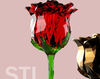 3D Printing Rose Voronoi Style Stl Digital File - Etsy