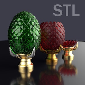 Huevo de dragón sobre un soporte Archivo STL para impresión 3D