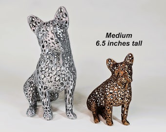 Voronoi Seated French Bulldog Sculptures