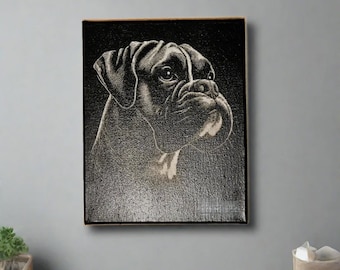 Boxer Dog Engraved Wall Painting