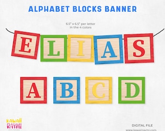 Toy Story Geburtstagsbanner, Blöcke Banner, Geburtstagsparty Dekoration, Spielzeug, Spielzeug Story Alphabet Blöcke druckbar
