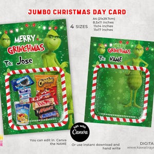 Grüne Jumbo-Weihnachtskarte, Grüne Jumbo-Weihnachtskarten, Jumbo-Weihnachtskarten, Grußkarten, Digitale Dateien für frohe Weihnachten, Frohe Weihnachten