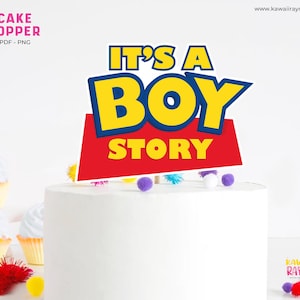 Its a BOY STORY Cake Topper, Toy Story Baby Shower Cake Topper, Its A Boy Story instant digital file