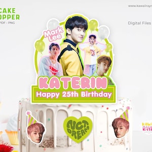 Mark Lee Cake Topper NTC DREAM Kpop Cake Topper digitale Datei, benutzerdefinierte druckbare Dateien Kpop Party