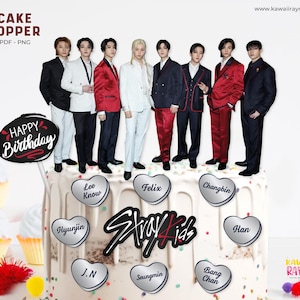 Stray Kids Cake Topper, Printable straykids centerpiece, skz party decor, skz party supply, skz instant download kpop diy