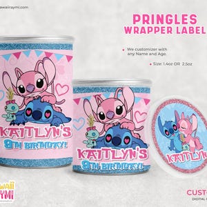 Etichetta Stitch Pringles, Etichetta per chip punto personalizzato, Bomboniere stampabili, File digitale