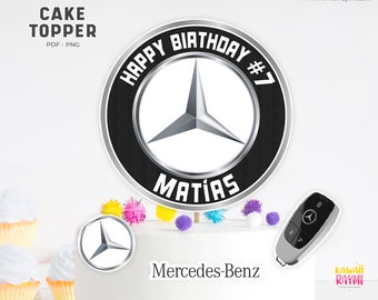 Mercedes Benz Tortenaufsatz, individuelles digitales Datei-Herzstück