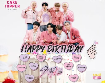 S-K-Z cake topper Stray kpop digital file, printable cake topper kpop party