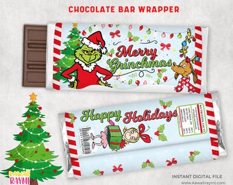 Grinchmas Chocolate Bar Wrapper, Grinchmas Party, Grinchmas hershey label, Grinchmas, Grinch, INSTANT DOWNLOAD